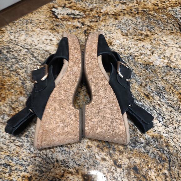 Clarks Collection Black Wedge Sandals Size 6M ID 201171424035 - Picture 5 of 12